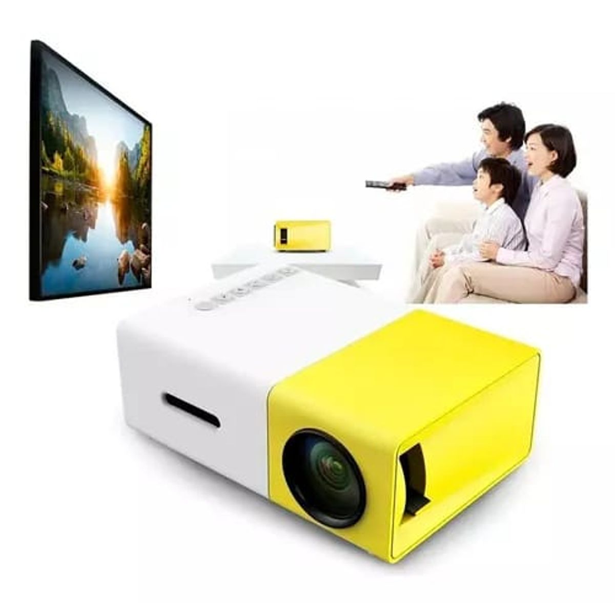 SKY - Mini proyector LED portátil Yg-300 Full HD 600 lúmenes USB Hdm