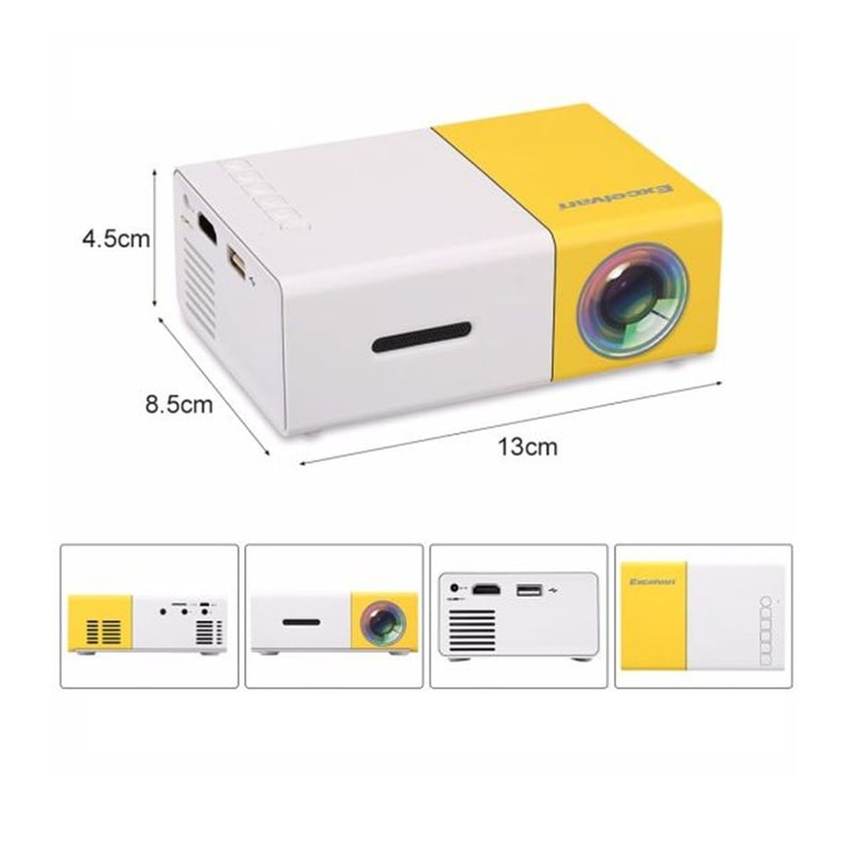 SKY - Mini proyector LED portátil Yg-300 Full HD 600 lúmenes USB Hdm