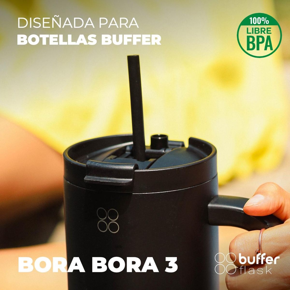 BUFFER FLASK - Tapa Repuesto Buffer Modelo Bora Bora 3 - Negro