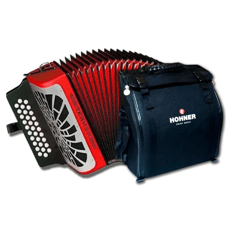 HOHNER - ACORDEÓN HOHNER REY VALLENATO BESAS ROJO A4964S