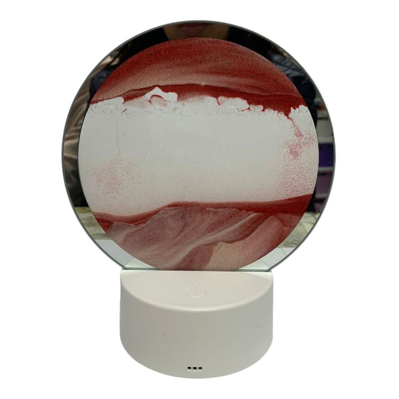 GENERICO - Lampara De Arena Roja Decorativo Con Luz Adorno Casa Mesa