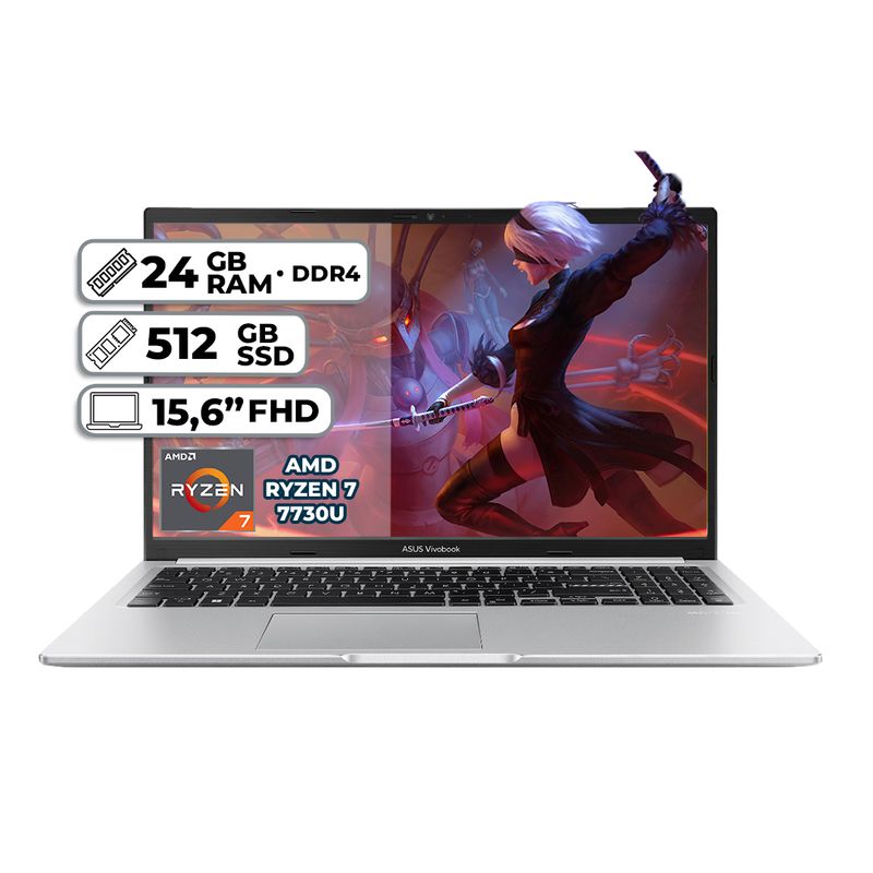 ASUS - PORTÁTIL ASUS M1502YA-NJ107 AMD RYZEN 7  7730U 24GB RAM 512GB SSD PANTALLA  15.6”  FHD