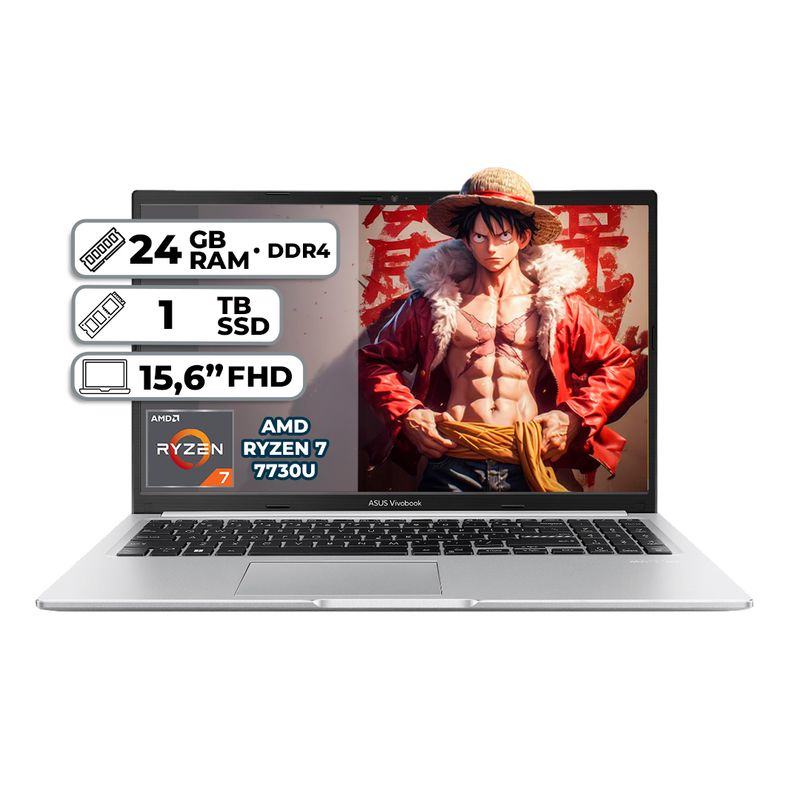 ASUS - PORTÁTIL ASUS M1502YA-NJ107 AMD RYZEN 7  7730U 24GB RAM 1TB SSD PANTALLA  15.6”  FHD