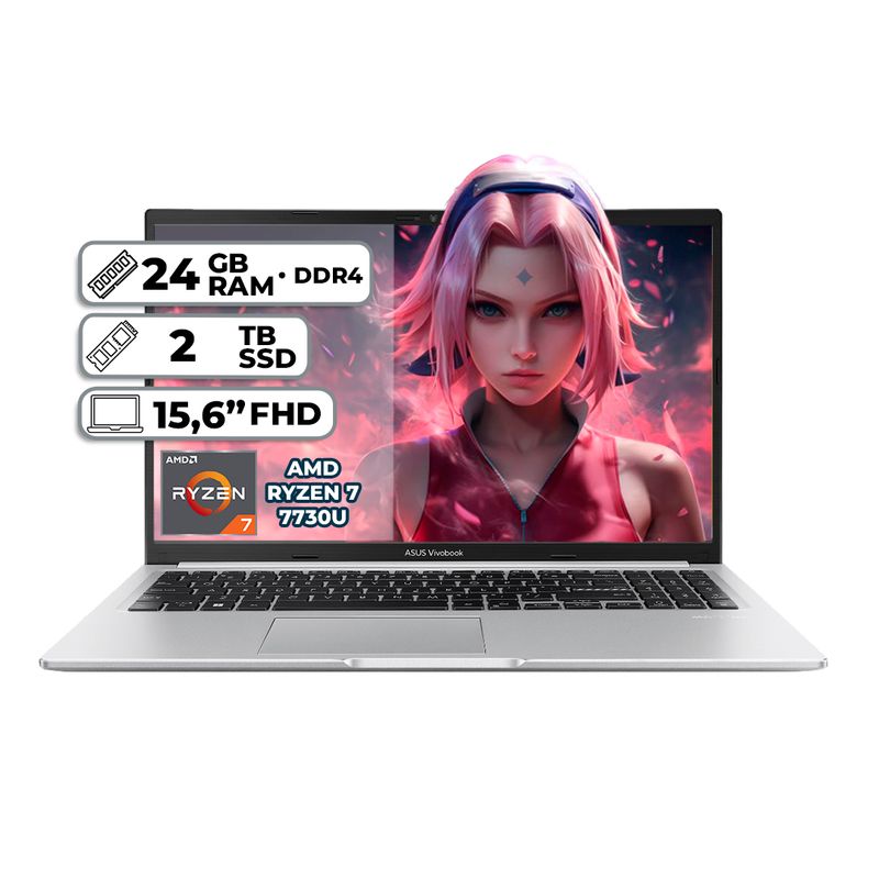 ASUS - PORTÁTIL ASUS M1502YA-NJ107 AMD RYZEN 7  7730U 24GB RAM 2TB SSD PANTALLA  15.6”  FHD