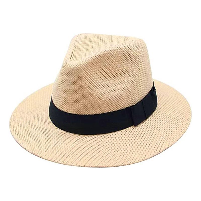 VELBROS - Sombrero Fedora Hombre Mujer Playa Gorro Gardel Sol Elegante - Beige