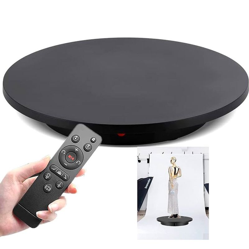GENERICO - Plataforma giratoria eléctrica de 360° DE 60 CM Blanco soporte100 KG