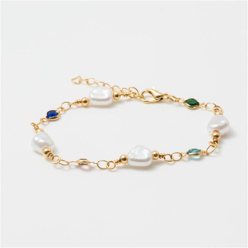 ENIGMA - Pulsera Oda al Amor con Perla Dorado Para Mujer