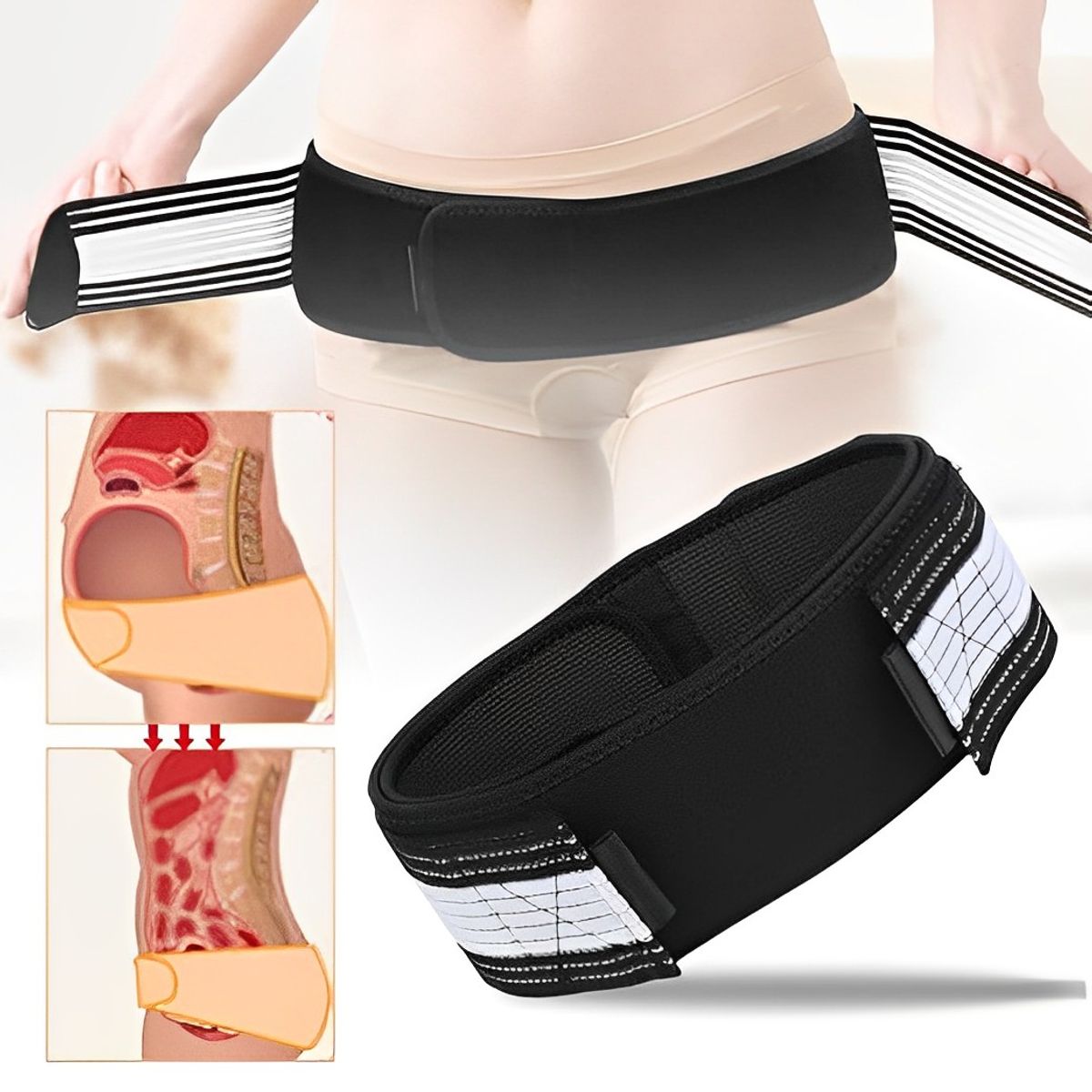 MILOPTS - Cinturón Ciática para el Dolor de Espalda Pelvis Cadera Lumbar 140cm