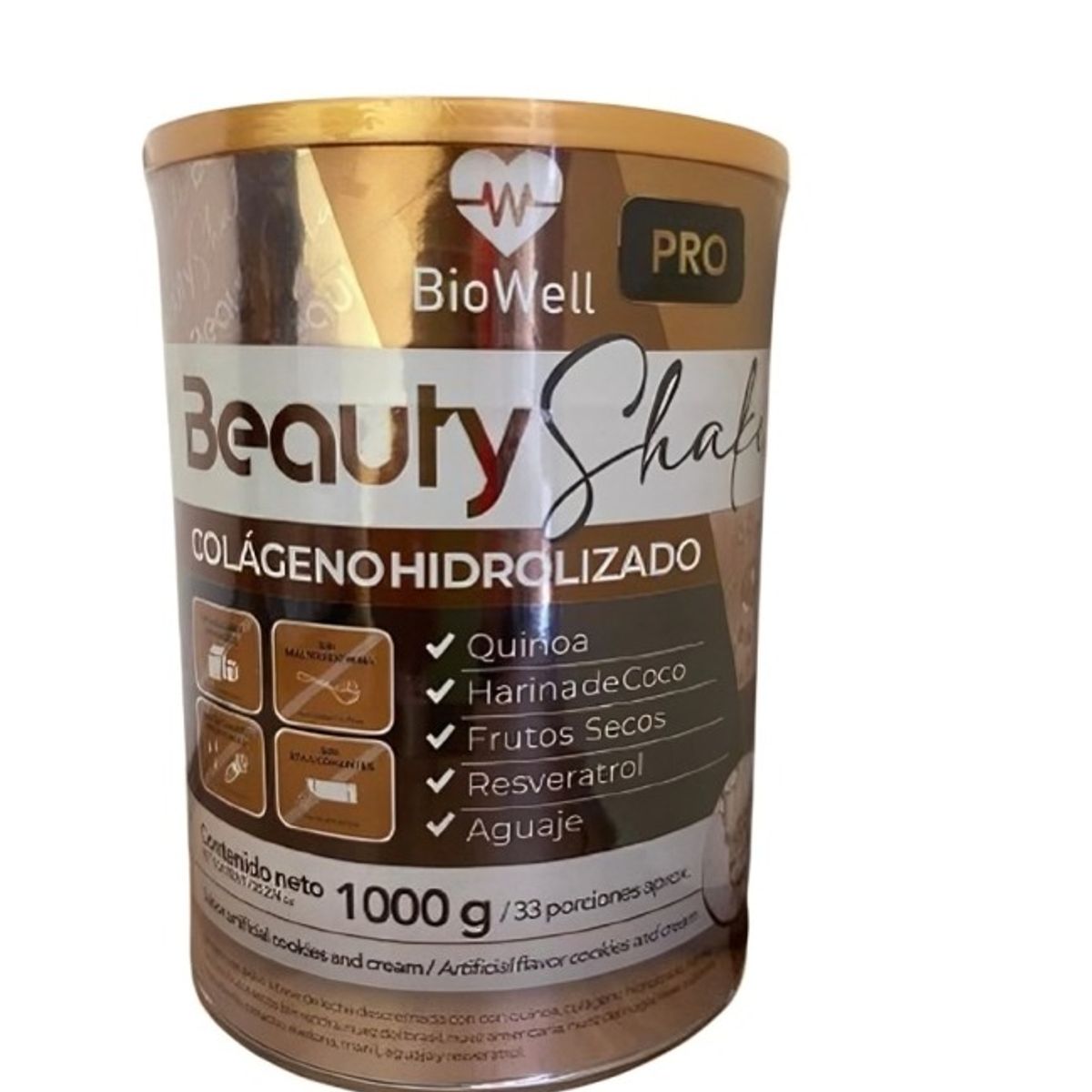 GENERICO - Colágeno hidrolizado resveratrol quinua frutos secos coco 1000g