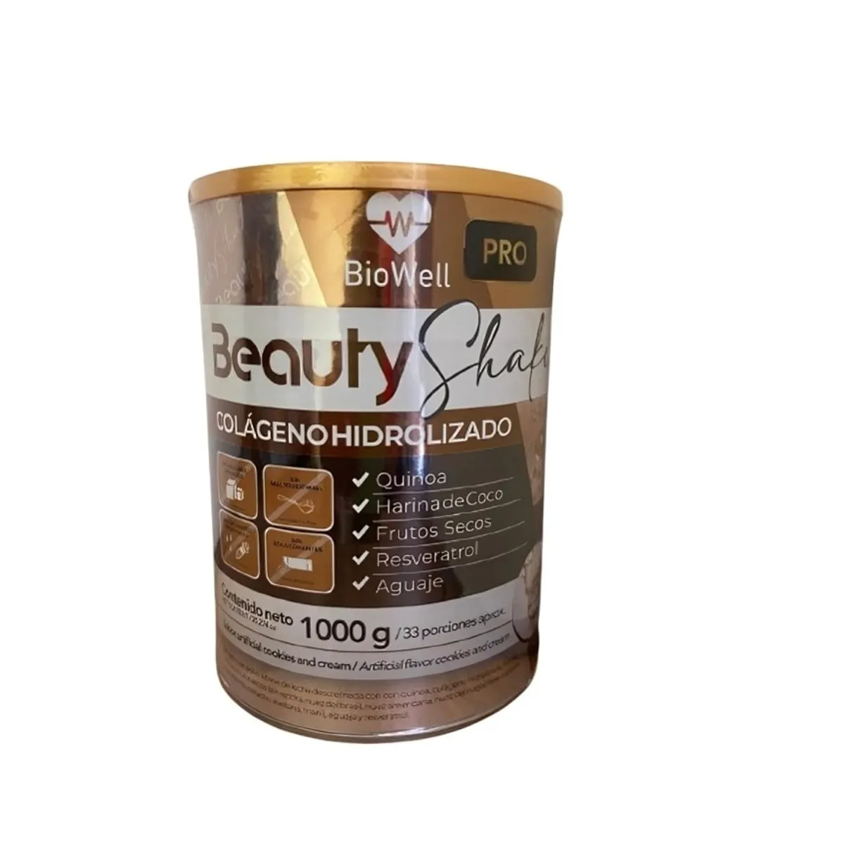 GENERICO - Colágeno hidrolizado resveratrol quinua frutos secos coco 1000g