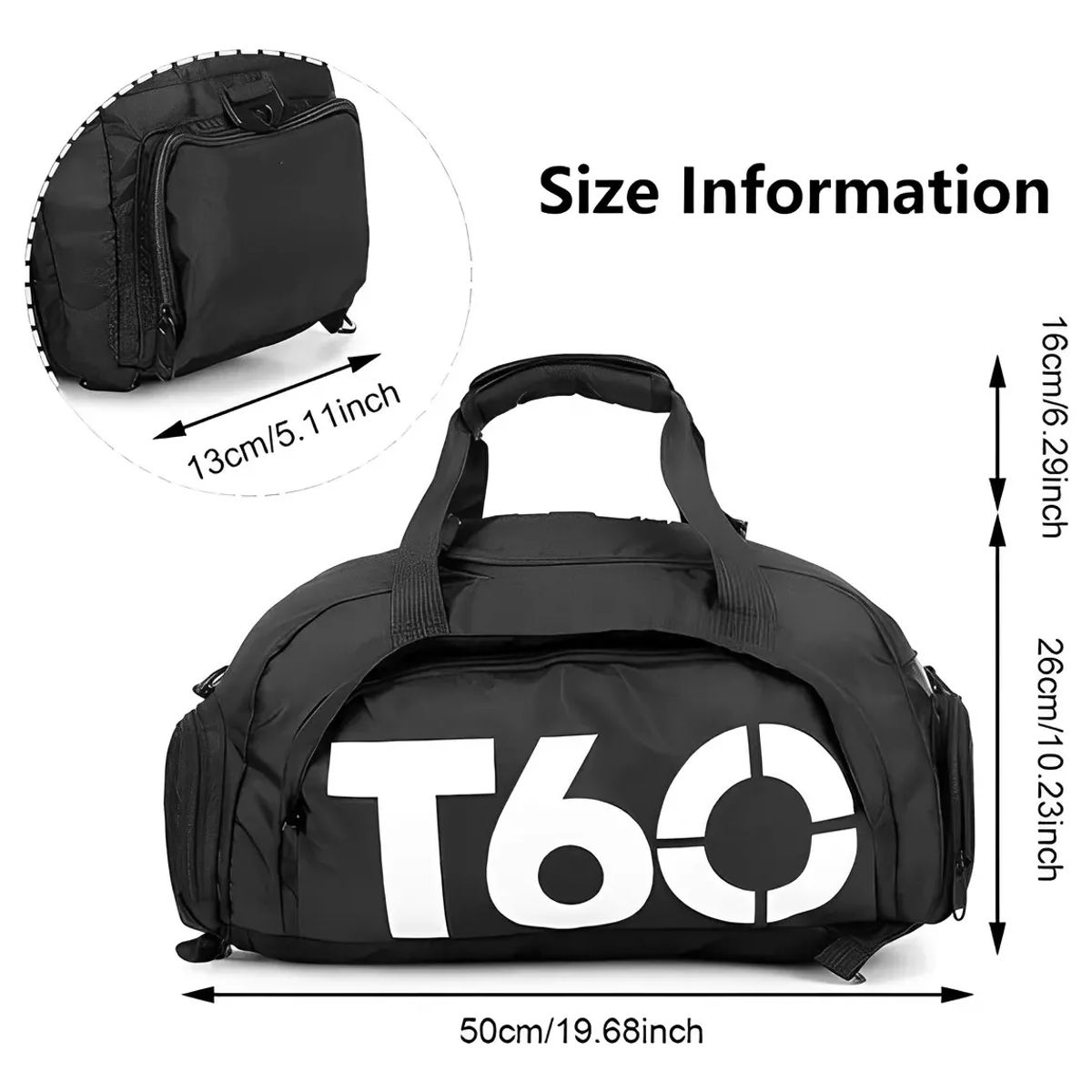 MILOPTS - Morral Tipo Bolso Deportivo Viajero T60