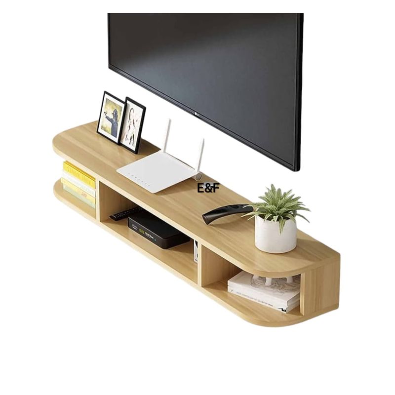 GENERICO - Repisa Flotante Tv Nórdica De 90cm Con Pasa Cable Olmo