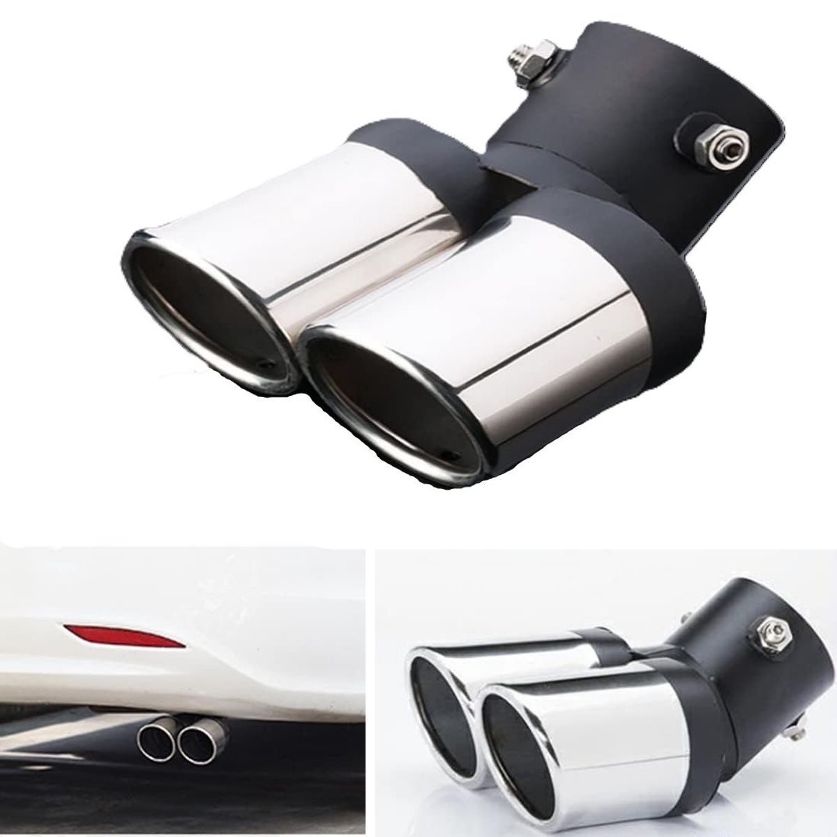 GENERICO - punta exosto doble accesorios para carro puntera exosto