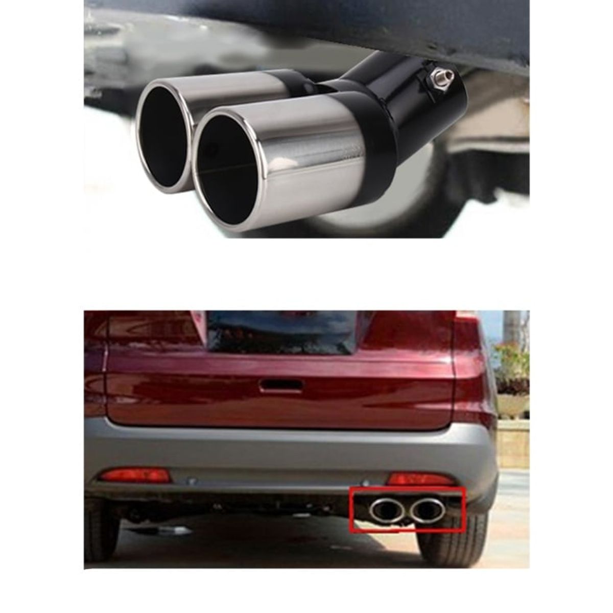 GENERICO - punta exosto doble accesorios para carro puntera exosto