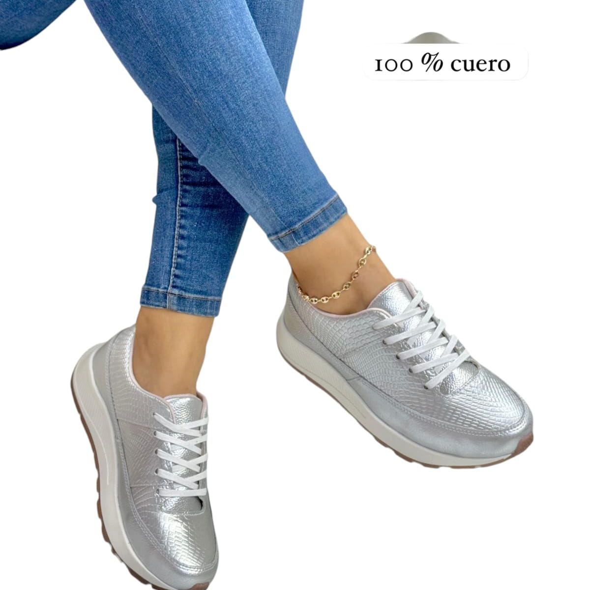EVEGONZ - Tenis de Cuero Deportivo Para Mujer Moda