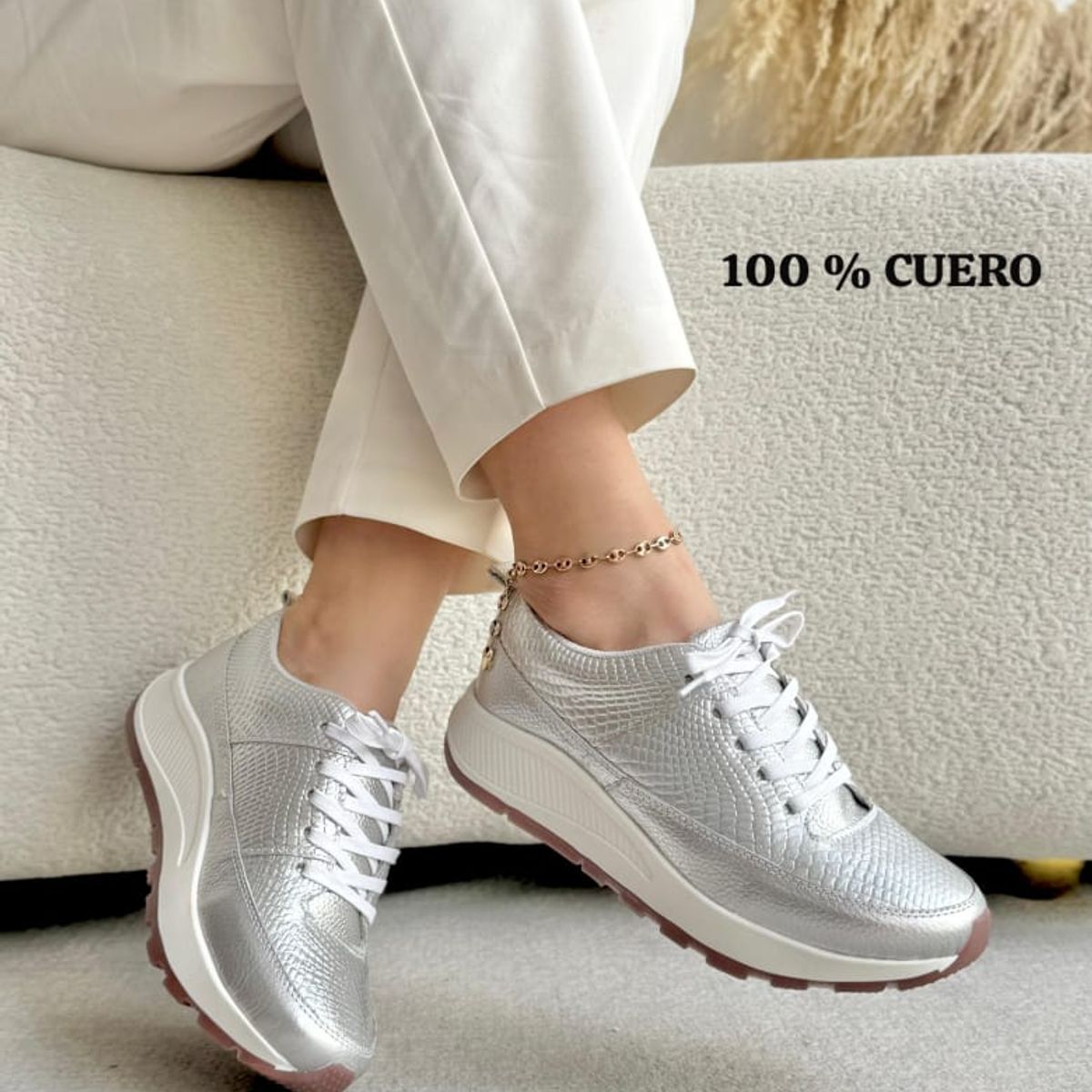 EVEGONZ - Tenis de Cuero Deportivo Para Mujer Moda