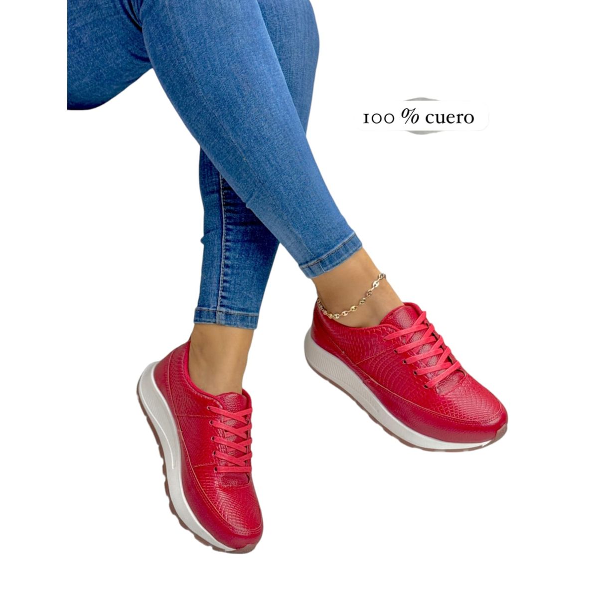 EVEGONZ - Tenis de Cuero Deportivo Para Mujer Moda