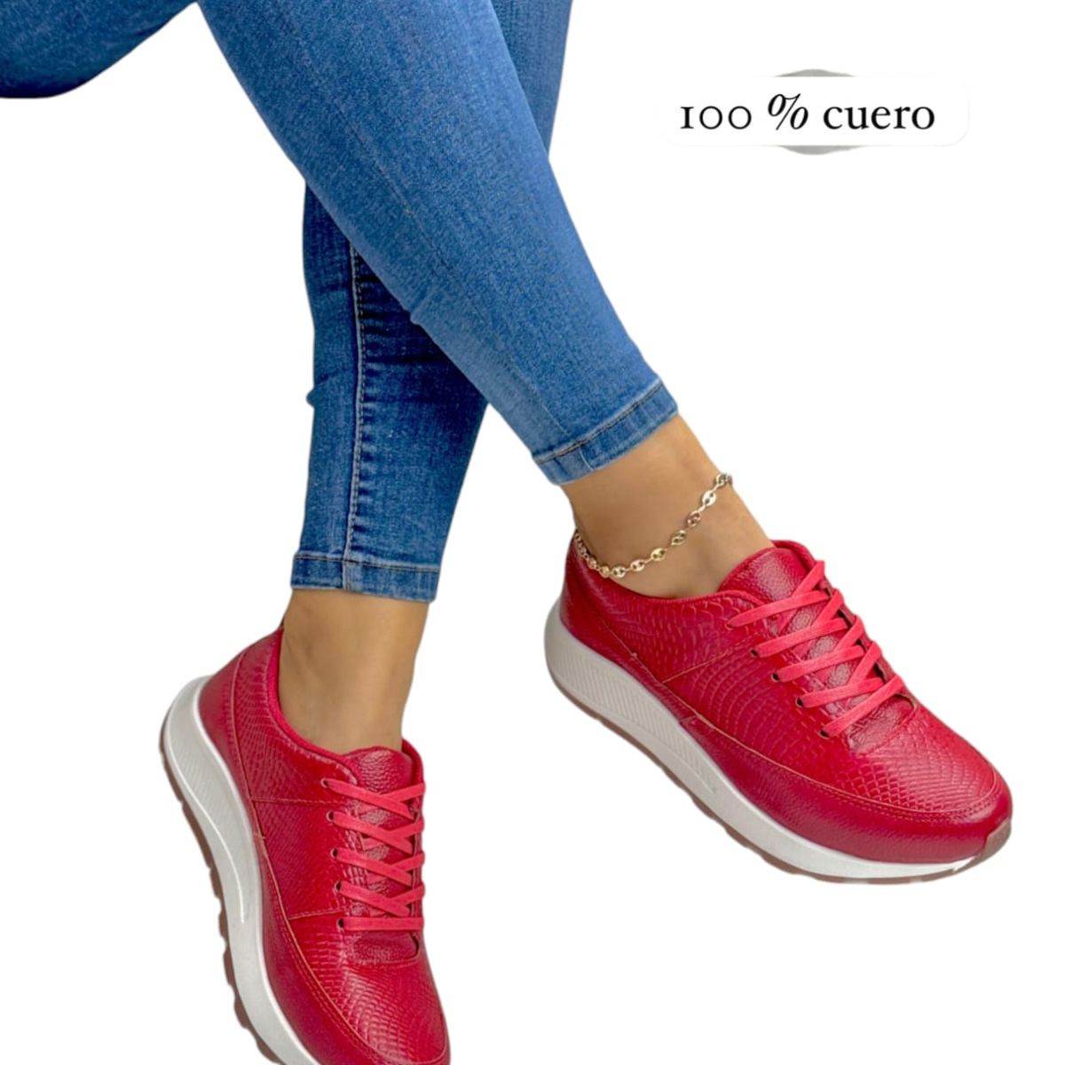 EVEGONZ - Tenis de Cuero Deportivo Para Mujer Moda