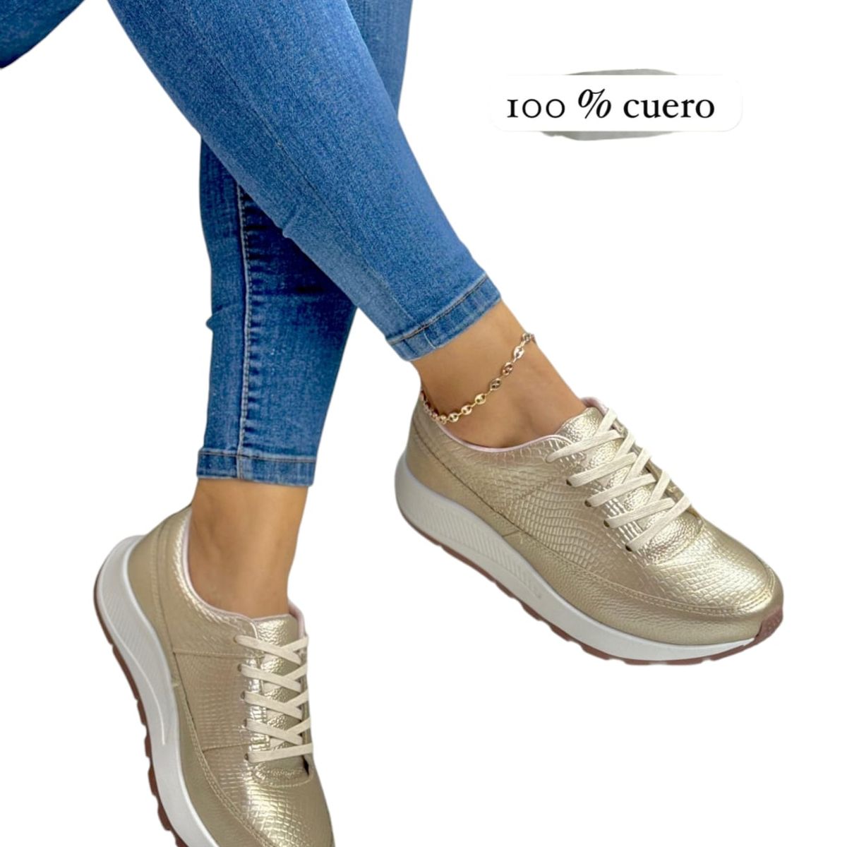 EVEGONZ - Tenis de Cuero Deportivo Para Mujer Moda