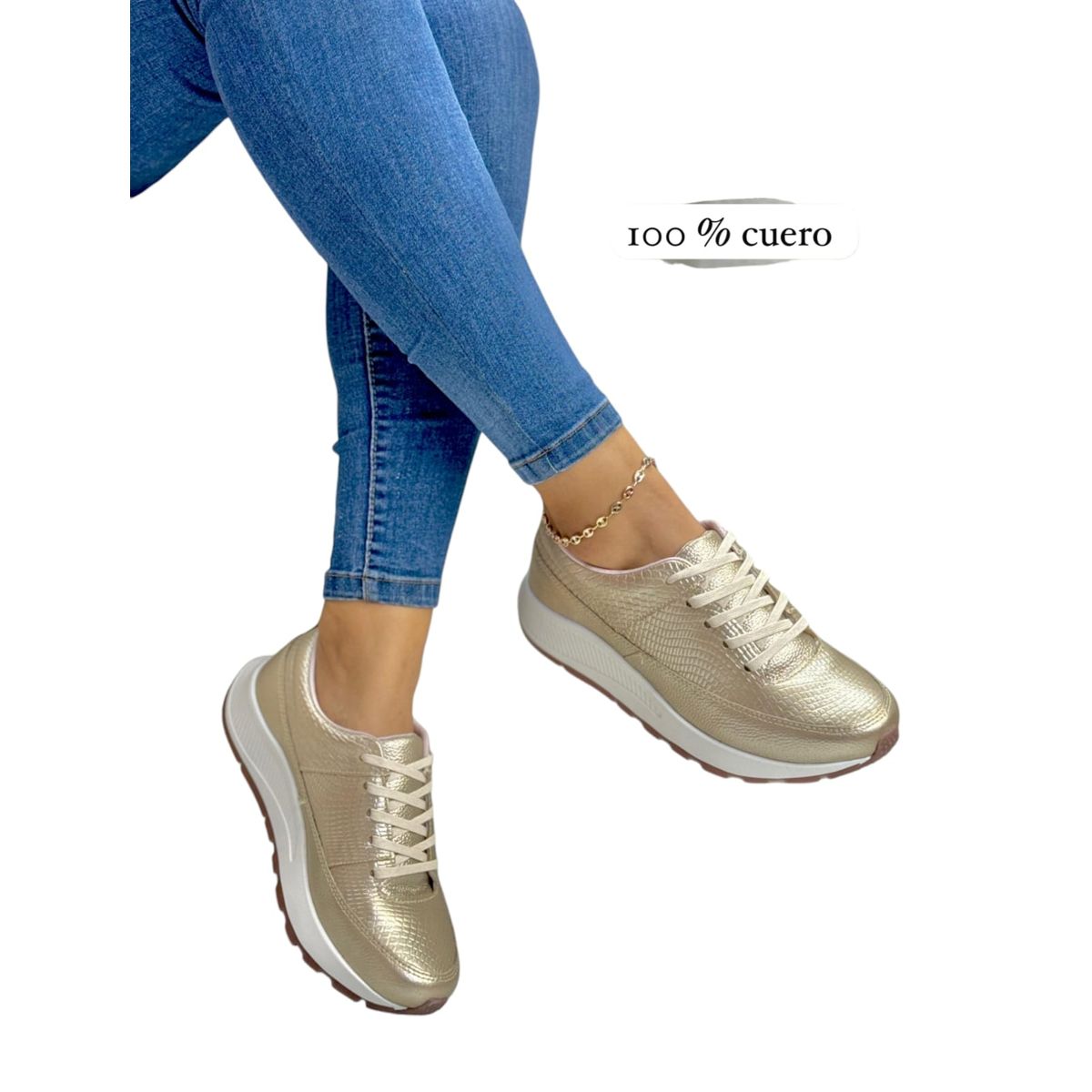 EVEGONZ - Tenis de Cuero Deportivo Para Mujer Moda