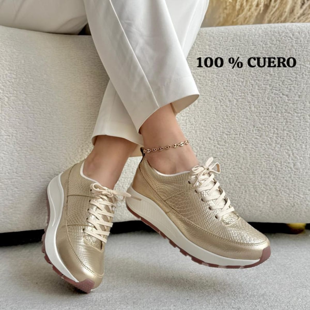 EVEGONZ - Tenis de Cuero Deportivo Para Mujer Moda