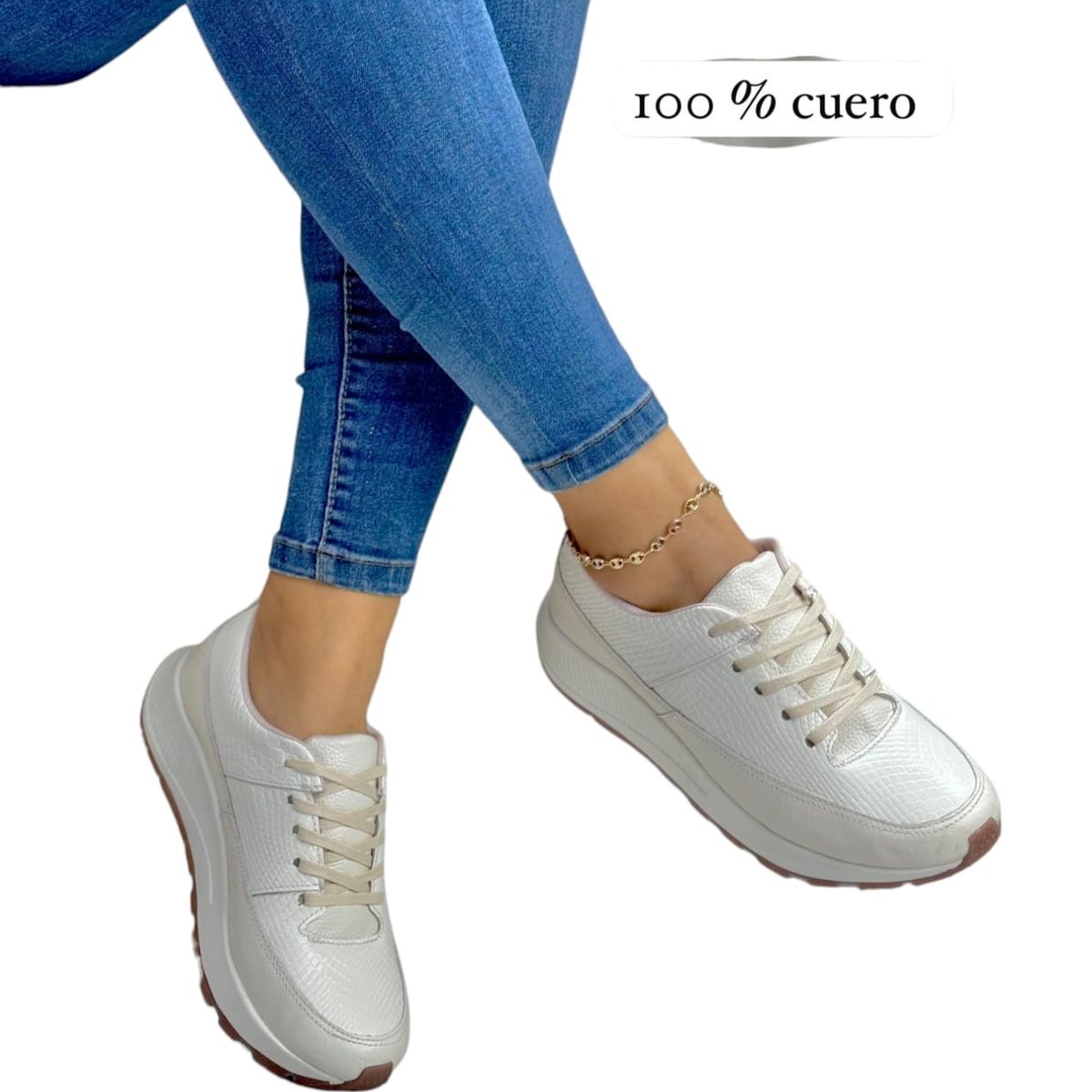 EVEGONZ - Tenis de Cuero Deportivo Para Mujer Moda