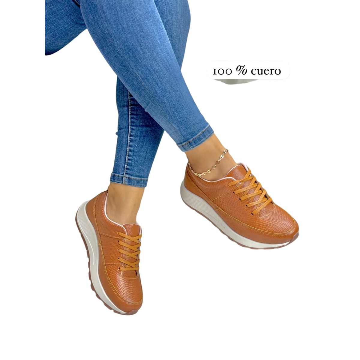 EVEGONZ - Tenis de Cuero Deportivo Para Mujer Moda