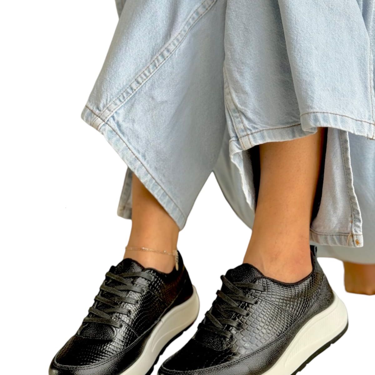 EVEGONZ - Tenis de Cuero Deportivo Para Mujer Moda