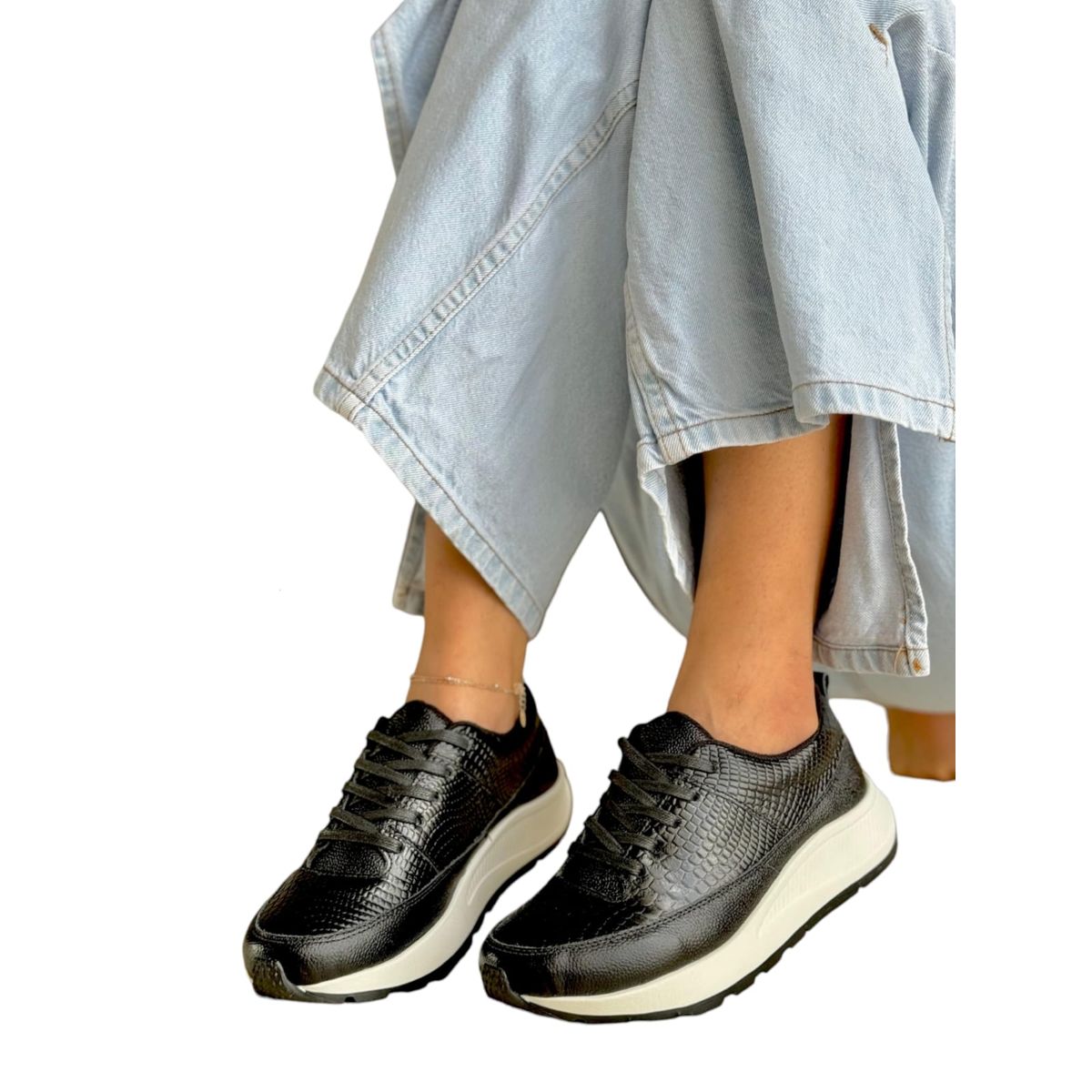 EVEGONZ - Tenis de Cuero Deportivo Para Mujer Moda