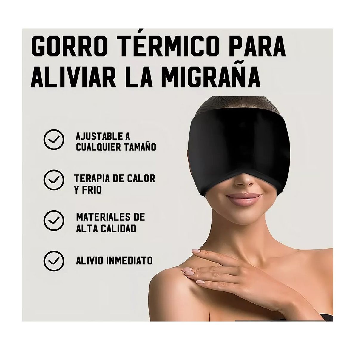 GENERAL - Gorro Antifaz Rosado Migraña Terapia Dolor Relajacion Frio Calor