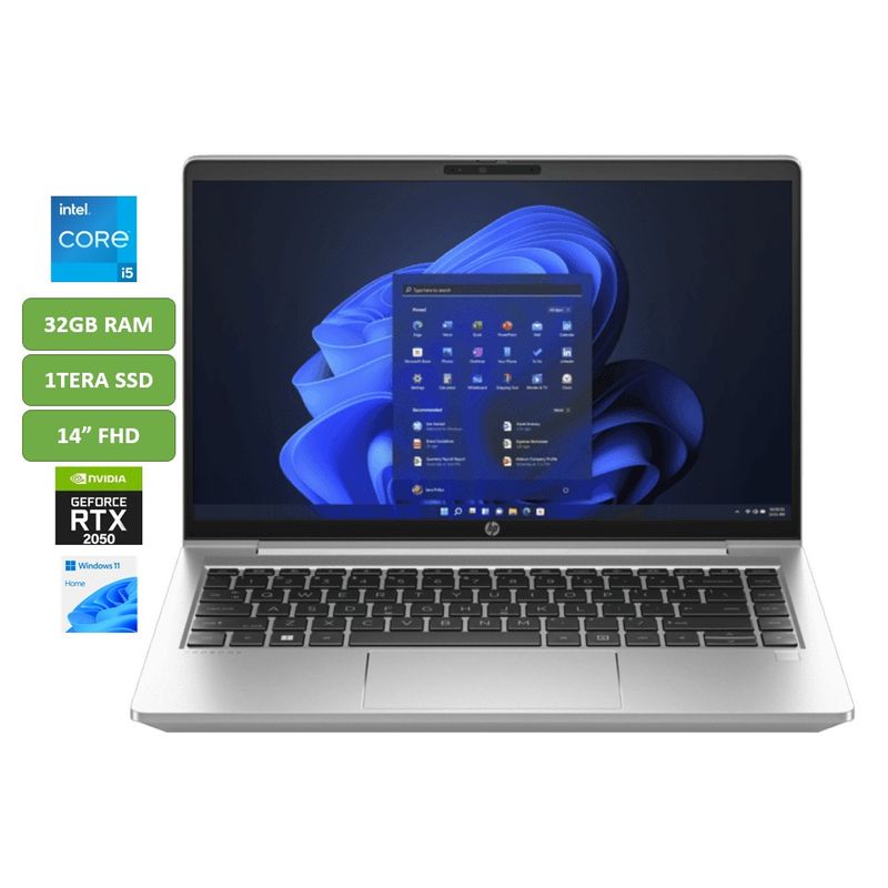 HP - PORTATIL HP PROBOOK - CORE I5 1335U- 32GB RAM - 1 TERA - GEFORCE RTX 2050 4GB- WIN 11 - MOD: 440 G10