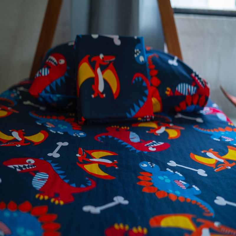 GENERICO - juego de sabanas microfibra infantil estampado dinosaurio  Sologar
