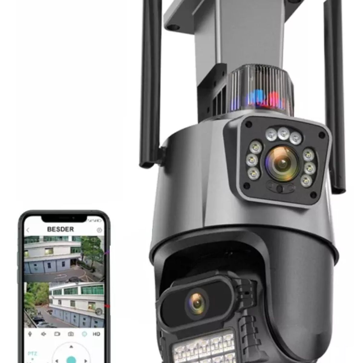 GENERICO - Camara Seguridad Alarma Doble Sensor Seguimiento Automatico