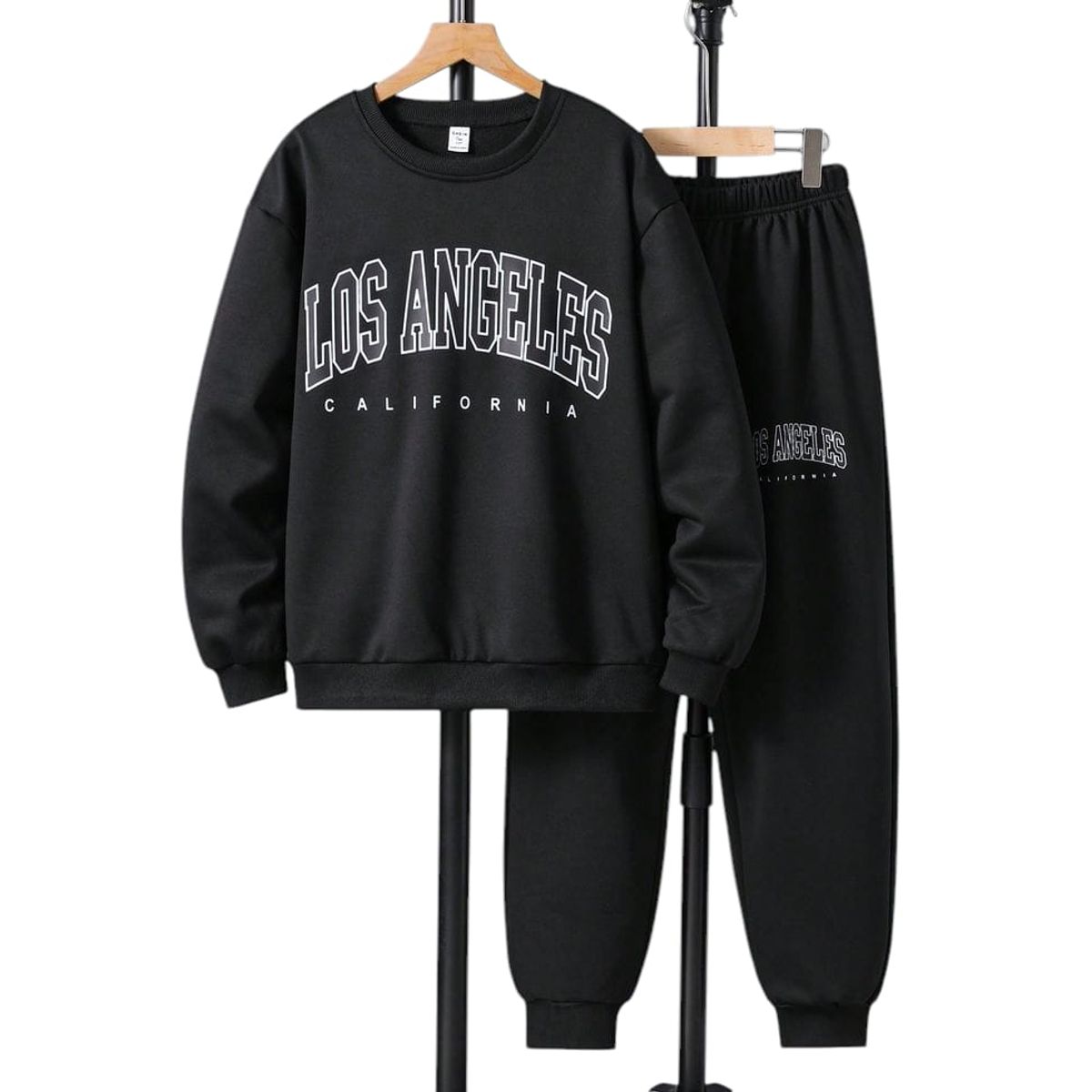 URBAN PLUS - conjunto hombre y niño sudadera negro los angeles