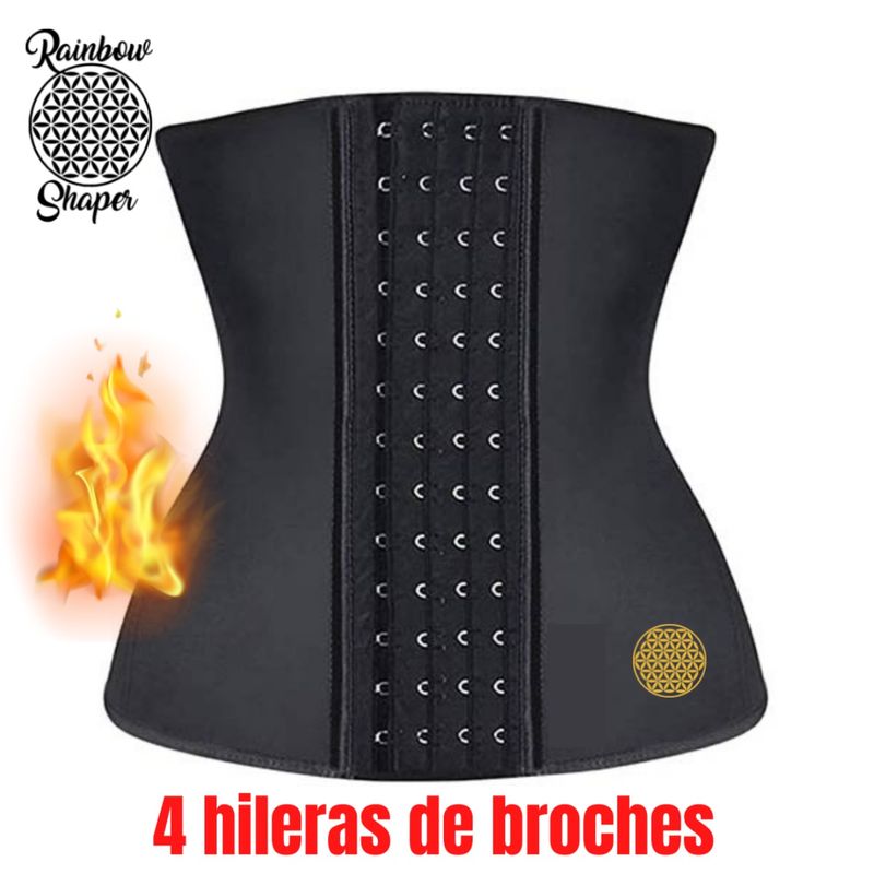GENERICO - Faja Cinturilla Mujer Adelgaza Neopreno 4 Broches 34cms Efecto Sauna