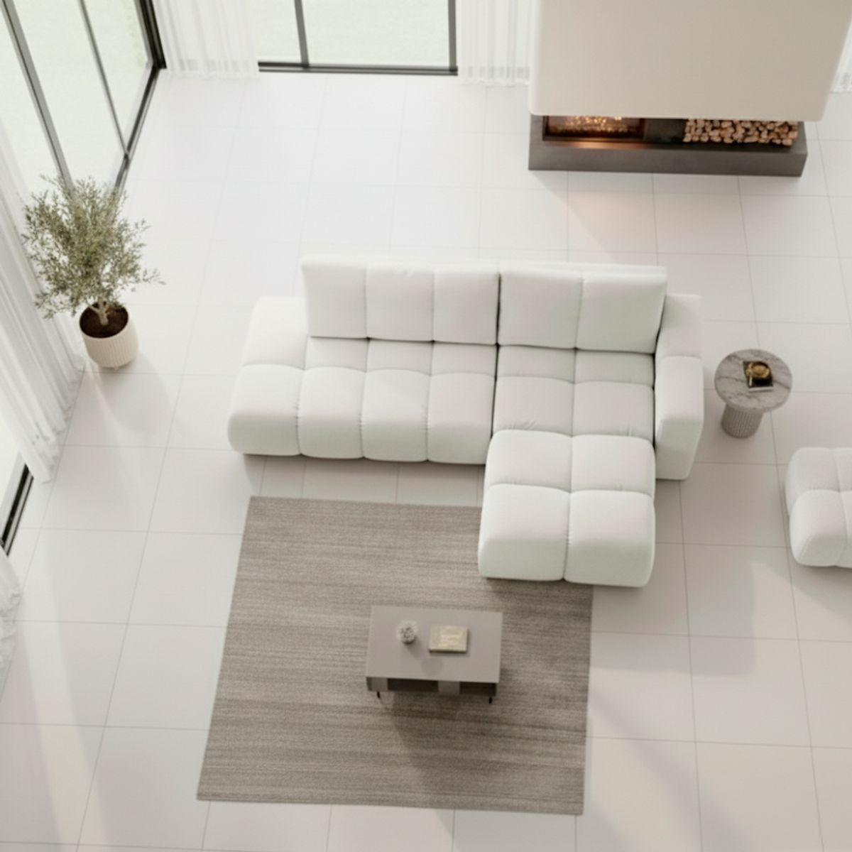 GENERICO - sofa en l moderno dulce sofia