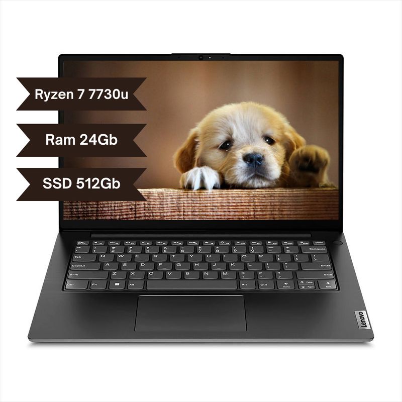 LENOVO - LENOVO RYZEN 7 7730U - Ram 24GB DDR5 - 512Gb SSD - WIN 11 Home 14" - RJ45