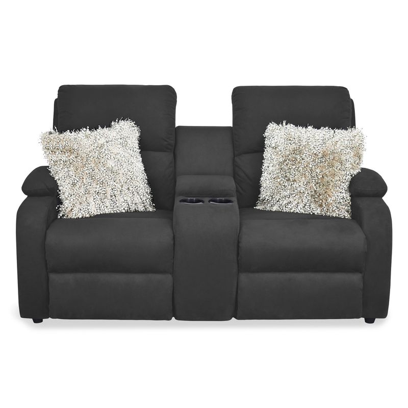ELITE LIVING - SOFA RECLINABLE NEW RET 2 PUESTOS GRIS PLOMO MICROFIBRA
