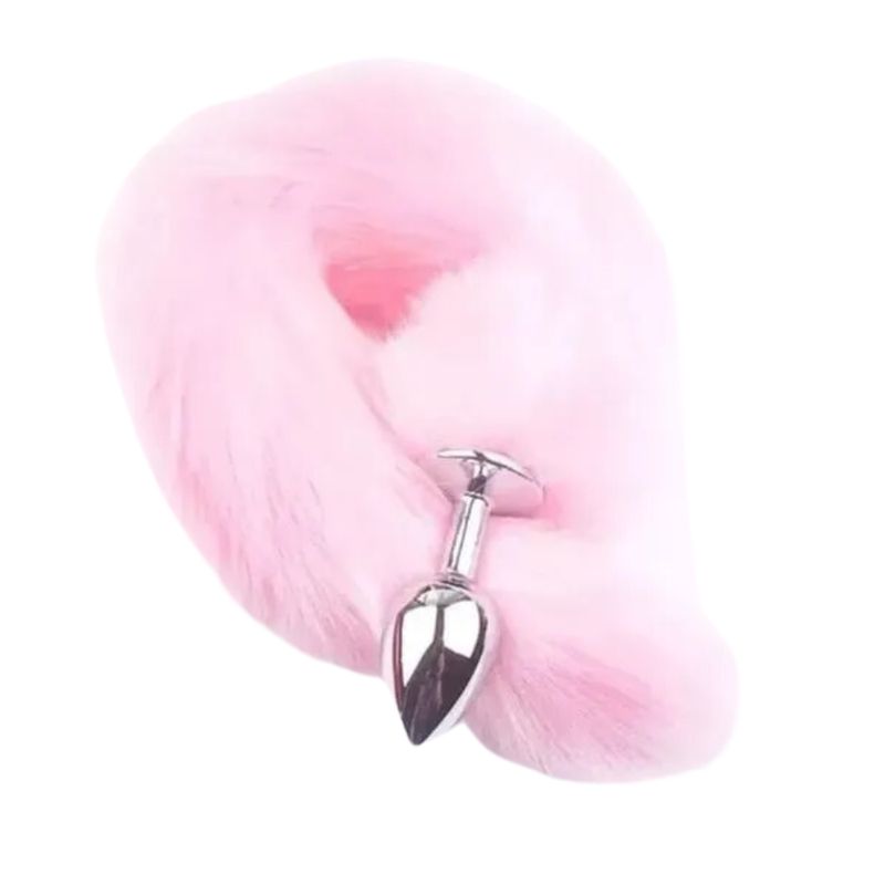 GENERICO - Plug Anal Acostumbrador Dilatador Anal Cola Zorro Talla M Rosa