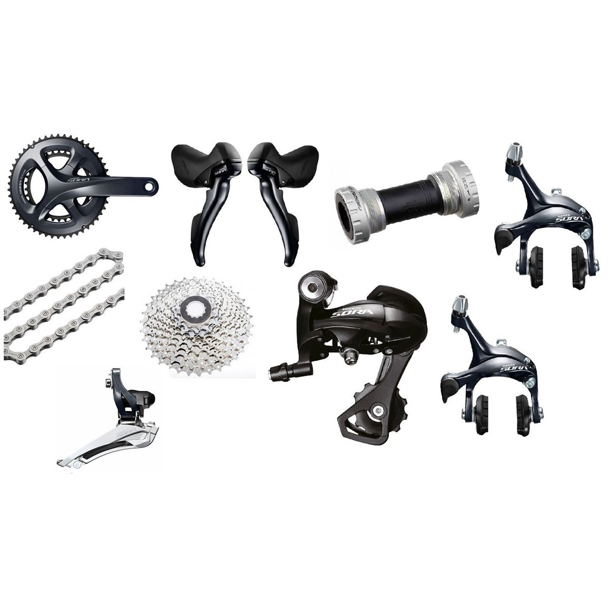 SHIMANO - Grupo Shimano SORA R3000 2X9 VEL 50-34T 11-32T