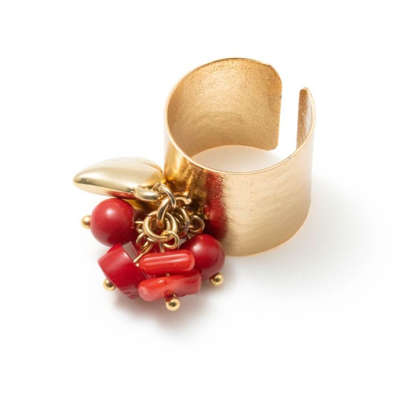 ENIGMA - Anillo Esencia con Piedras Naturales Dorado Para Mujer_.