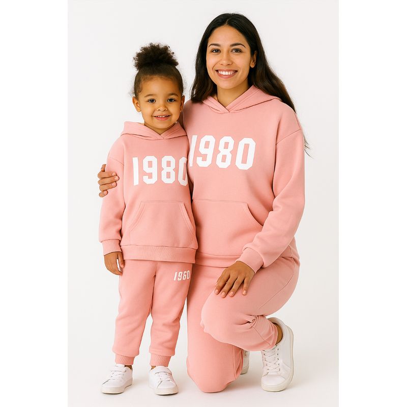 conjunto mujer y niña sudadera rosada URBAN PLUS