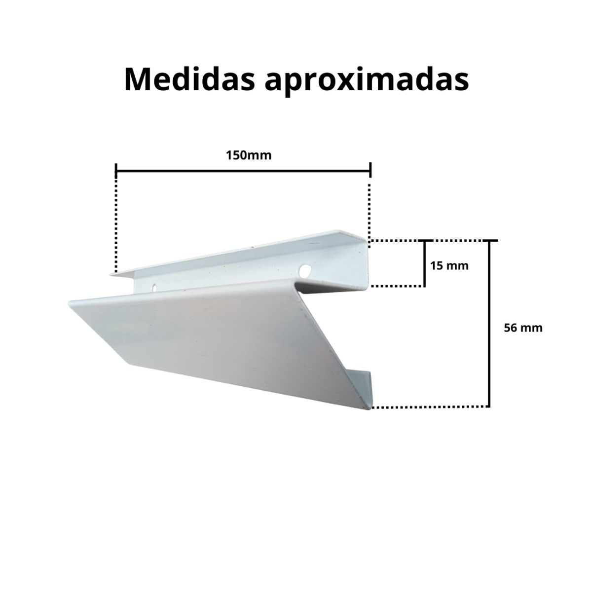 GENERICO - Perfil para Repisa Flotante 150x56x40mm Carga 35kg