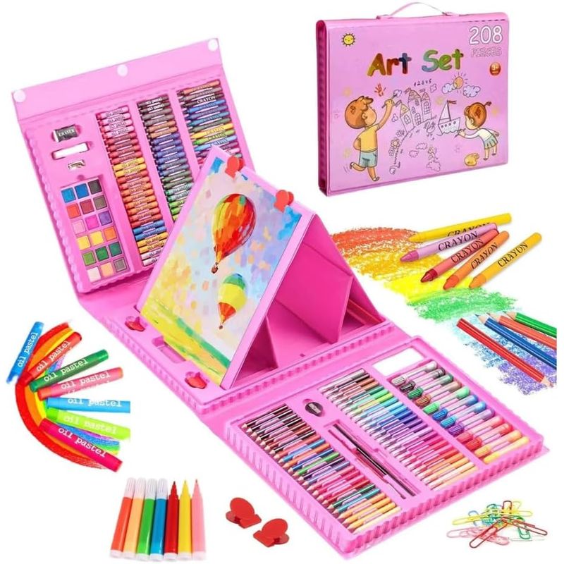 GENERICO - Set de Arte Dibujo Niñas 208 piezas Crayolas