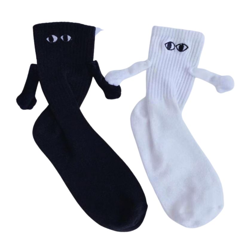 GENERICO - Medias con manos Magneticas ojos bordados 2 pares divertido