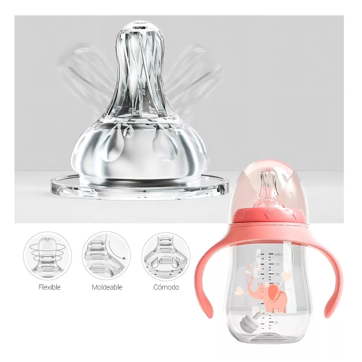 MUNDO BEBE - Tetero antiderrame bebe niño niña 240ml 8oz