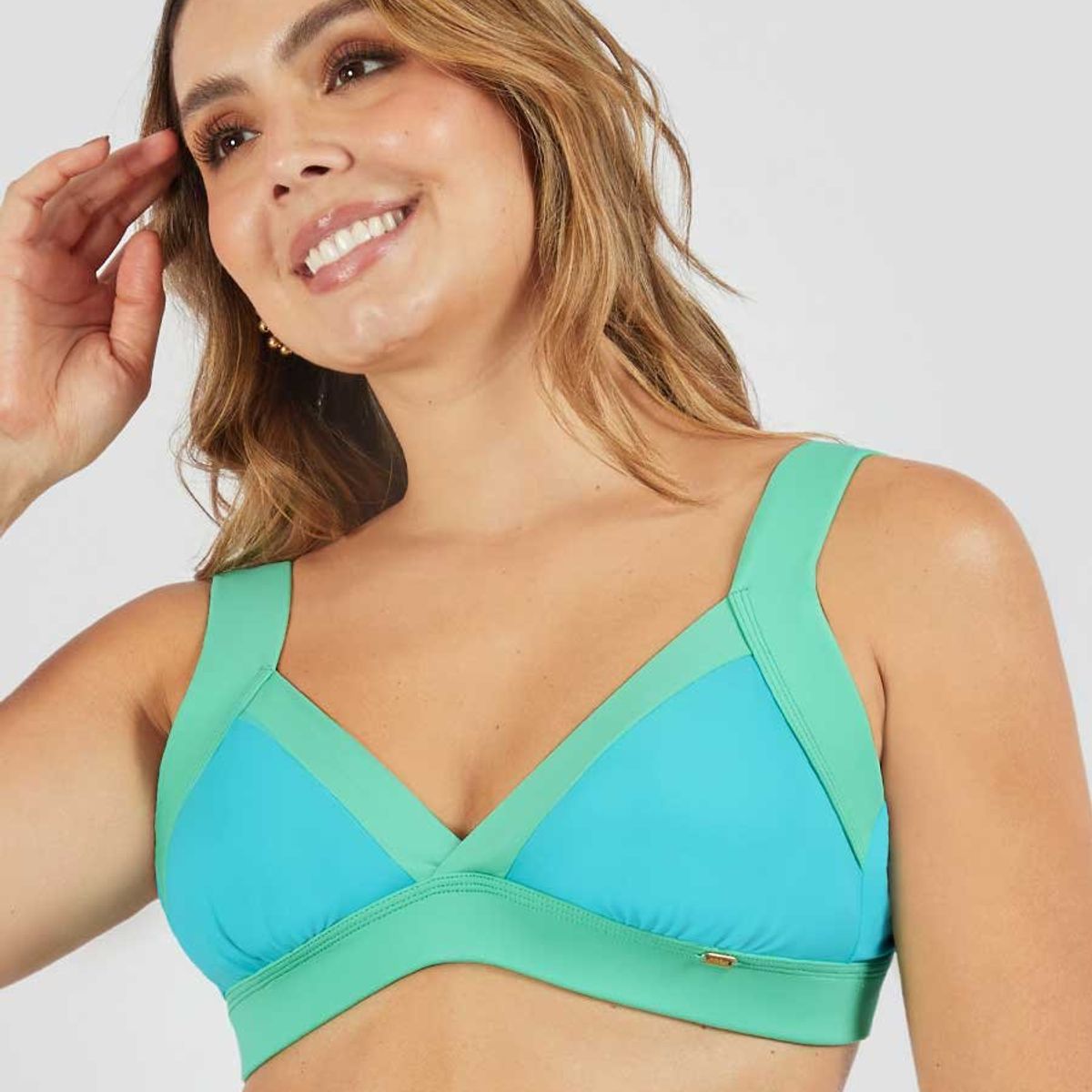 HABY - Top de Baño Triangular Haby para Mujer Aguamarina