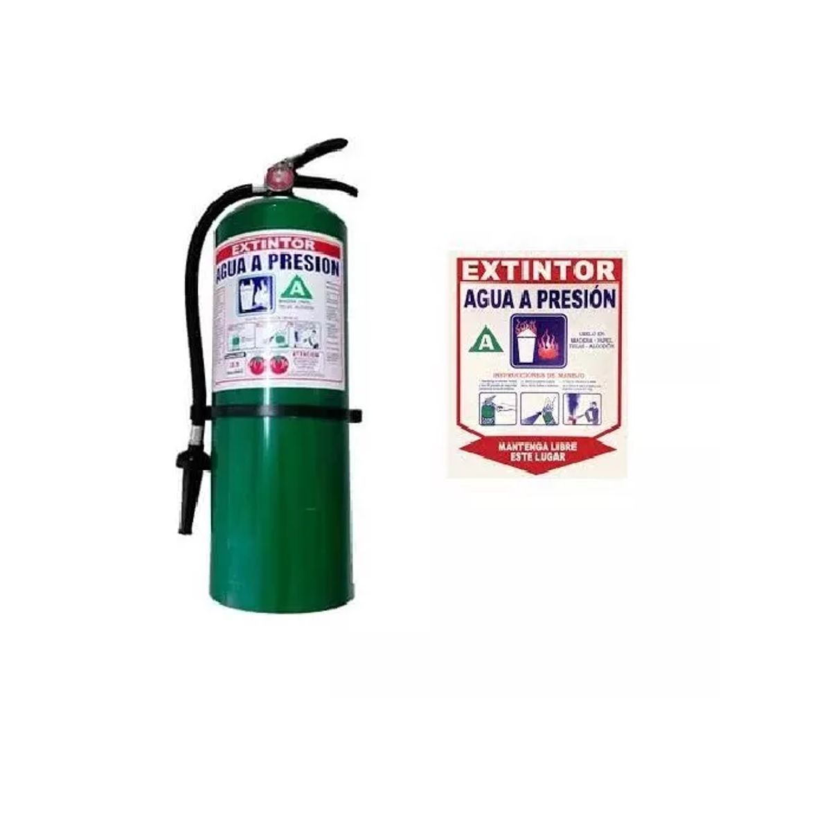 NACIONAL - EXTINTOR AGUA A PRESIÓN 2.5 GALONES INCLUYE SEÑAL SOPORTE Y MANGUERA
