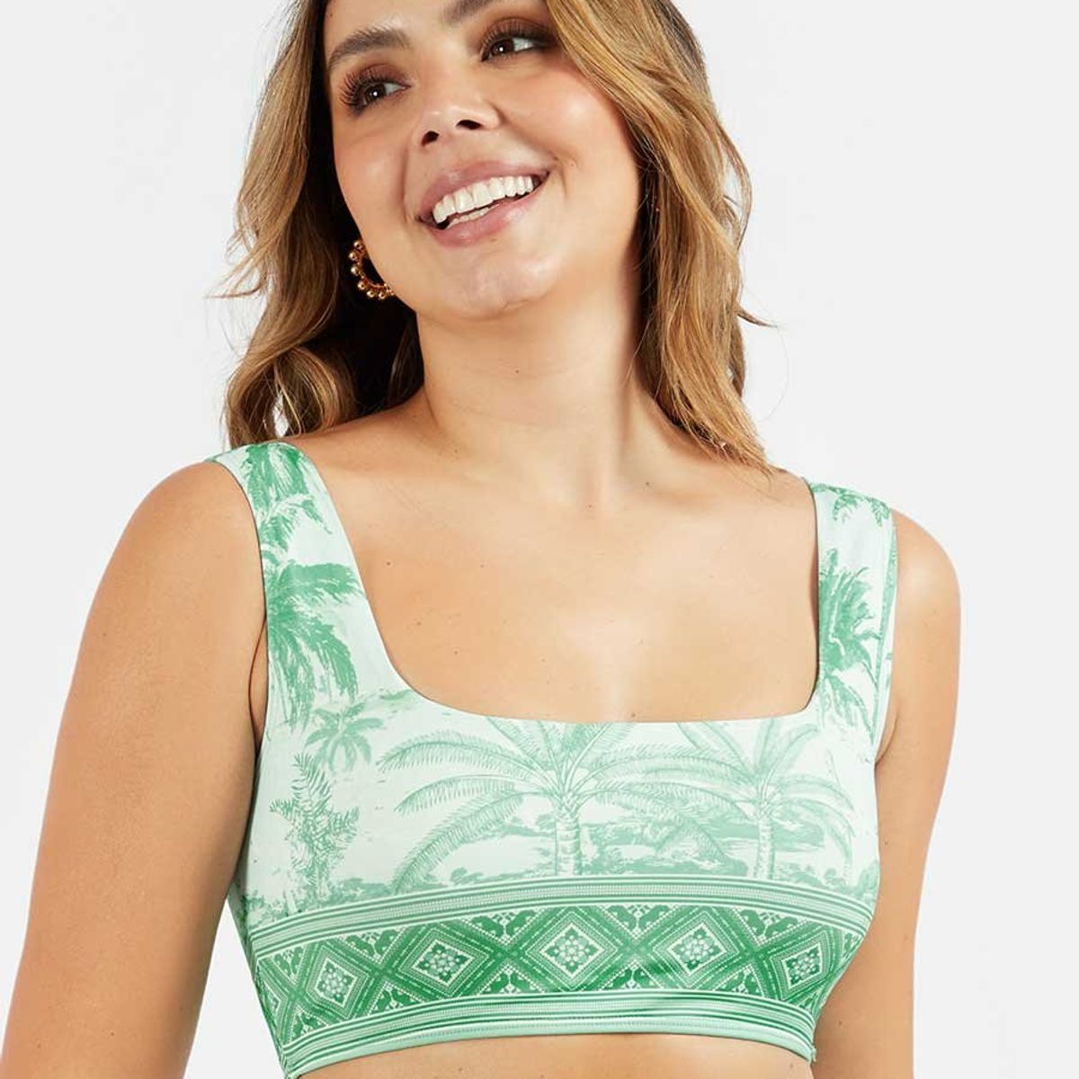 HABY - Top de Baño Haby para Mujer Estampado Verde
