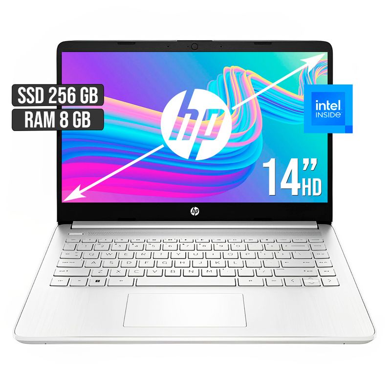 HP - PORTATIL HP INTEL DUAL CORE SSD 256GB RAM 8GB LED 14 HD